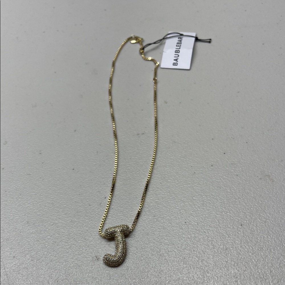 BaubleBar Gold Letter J Necklace